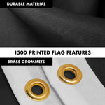 Load image into Gallery viewer, G128 Combo Pack: 5 Ft Tangle Free Aluminum Spinning Flagpole (White) &amp; Solid Black Color Flag 2x3 Ft, LiteWeave Pro Series Printed 150D Polyester  Pole with Flag Included