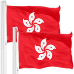 Load image into Gallery viewer, G128 2 Pack: Hong Kong Hong Konger Flag  3x5 Ft  Printed 150D Polyester  Indoor/Outdoor, Vibrant Colors, Brass Grommets, Quality Polyester, Much Thicker More Durable Than 100D 75D Polyester