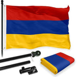 Load image into Gallery viewer, G128 Combo Pack: Flag Pole 6 FT Black Tangle Free &amp; Armenia Armenian Flag 3x5 FT Printed 150D Polyester