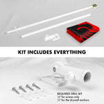 Load image into Gallery viewer, G128 Combo Pack: 6 Feet Tangle Free Spinning Flagpole (White) Albania Flag 3x5 ft Printed 150D Brass Grommets (Flag Included) Aluminum Flag Pole