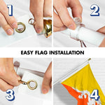 Load image into Gallery viewer, G128 Combo Pack: 6 Ft Tangle Free Spinning Flagpole (White) &amp; Bhutan Flag 3x5 Ft Printed 150D Polyester, Brass Grommets (Flag Included) Aluminum Flag Pole