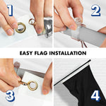 Load image into Gallery viewer, G128 Combo Pack: 5 Ft Tangle Free Aluminum Spinning Flagpole (Silver) &amp; Solid Black Color Flag 2.5x4 Ft, LiteWeave Pro Series Printed 150D Polyester  Pole with Flag Included