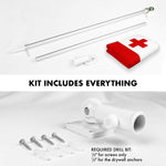 Load image into Gallery viewer, G128 Combo Pack: 6 Ft Tangle Free Aluminum Spinning Flagpole (Silver) &amp; Tonga Tongan Flag 3x5 Ft, LiteWeave Pro Series Printed 150D Polyester  Pole with Flag Included