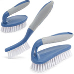 Load image into Gallery viewer, Scrub Brush Set of 3pcs Cleaning Shower Scrubber Ergonomic Handle Blue Grey