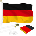 Load image into Gallery viewer, G128  6 Feet Tangle Free Spinning Flagpole (White) Germany Brass Grommets Printed 3x5 ft (Flag Included) Aluminum Flag Pole