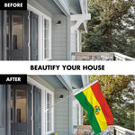 Load image into Gallery viewer, G128 Combo Pack: 6 Ft Tangle Free Spinning Flagpole (Silver) &amp; Bolivia Flag 3x5 Ft Printed 150D Polyester, Brass Grommets (Flag Included) Aluminum Flag Pole