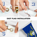 Load image into Gallery viewer, G128 Combo Pack: 6 Ft Tangle Free Spinning Flagpole (White) &amp; Oregon Double Sided Flag 3x5 Ft Printed 150D Polyester, Brass Grommets (Flag Included) Aluminum Flag Pole