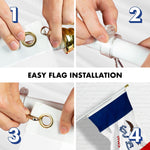 Load image into Gallery viewer, G128  6 Feet Tangle Free Spinning Flagpole (White) Iowa Double Sided Brass Grommets Embroidered 3x5 ft (Flag Included) Aluminum Flag Pole