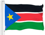 Load image into Gallery viewer, G128 South Sudan South Sudanese Flag  3x5 Ft  LiteWeave Pro Series Printed 150D Polyester  Country Flag, Indoor/Outdoor, Vibrant Colors, Brass Grommets, Thicker and More Durable Than 100D 75D Poly