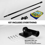 Load image into Gallery viewer, G128 Combo Pack: 6 Ft Tangle Free Aluminum Spinning Flagpole (Black) &amp; Idaho ID State Flag 3x5 Ft, LiteWeave Pro Series Printed 300D Polyester  Pole with Flag Included