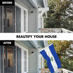 Load image into Gallery viewer, G128 Combo Pack: 6 Ft Tangle Free Spinning Flagpole (Silver) &amp; El Salvador Flag 3x5 Ft Printed 150D Polyester, Brass Grommets (Flag Included) Aluminum Flag Pole