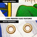 Load image into Gallery viewer, G128 Combo Pack: 6 Ft Tangle Free Spinning Flagpole (White) &amp; El Salvador Flag 3x5 Ft Printed 150D Polyester, Brass Grommets (Flag Included) Aluminum Flag Pole