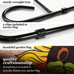 Load image into Gallery viewer, Combo Pack Garden Flag Stand Black 36x16 in and Garden Flag 12x18 in Gnome