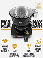 Load image into Gallery viewer, Multipurpose Electric Charcoal Starter Electric Charcoal Burner ETL Approved Electric Stove Coconut Charcoal Lighters with Tongs 450W Hot Plate Electric with 304 Stainless Steel Coiled Burner