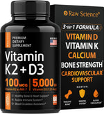 Load image into Gallery viewer, Vitamin D3 K2 Calcium Supplement Vitamin D 5000 IU Vitamin K2 MK7 100 mcg 60Pill