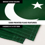 Load image into Gallery viewer, G128 Combo Pack: 6 Ft Tangle Free Spinning Flagpole (Silver) &amp; Pakistan Flag 3x5 Ft Printed 150D Polyester, Brass Grommets (Flag Included) Aluminum Flag Pole