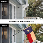 Load image into Gallery viewer, G128 Combo Pack: 6 Ft Tangle Free Aluminum Spinning Flagpole (Black) &amp; Texas TeaStained Flag 3x5 Ft, ToughWeave Pro Series Embroidered 420D Polyester  Pole with Flag Included