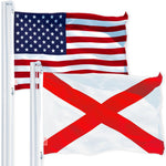 Load image into Gallery viewer, Combo Pack: USA American Flag 3x5 Ft 150D Printed Stars &amp; Alabama State Flag 3x5 Ft 150D Printed