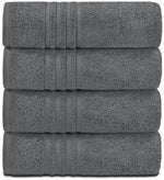 Load image into Gallery viewer, Wealuxe Grey Bath Towels Set of 4 Cotton 27x54 Inch Body Towel for Hotel Gym