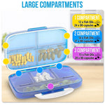 Load image into Gallery viewer, Pill Organizer Airtight Pill Box Blue Large Pill Dispenser for Home and Travel