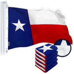 Load image into Gallery viewer, G128 5 Pack: Texas TX State Flag  10x15 Ft  StormFlyer Series Embroidered 220GSM Spun Polyester  Embroidered Design, Indoor/Outdoor, Brass Grommets, Heavy Duty, All Weather