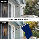 Load image into Gallery viewer, G128 Combo Pack: 5 Ft Tangle Free Aluminum Spinning Flagpole (Black) &amp; Solid Blue Color Flag 2x3 Ft, LiteWeave Pro Series Printed 150D Polyester  Pole with Flag Included
