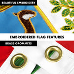 Load image into Gallery viewer, G128 Combo Pack: 6 Ft Tangle Free Aluminum Spinning Flagpole (White) &amp; Peru Peruvian Flag 3x5 Ft, Double ToughWeave Series Double Sided Embroidered 210D Polyester  Pole with Flag Included