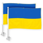 Load image into Gallery viewer, G128 2 Pack: Ukraine Ukrainian Car Flag  11x17 In  Double LiteWeave Pro Series Double Sided Printed 150D Polyester  Flagpole Included  Perfect for Festival Celebrations, Parades