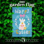 Load image into Gallery viewer, Garden Flag Happy Easter Rabbit Gnome with Eggs 12x18 inch Blockout Fabric