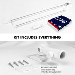 Load image into Gallery viewer, G128 Combo Pack: 6 Ft Tangle Free Aluminum Spinning Flagpole (Silver) &amp; Betsy Ross 1776 Flag 3x5 Ft, LiteWeave Pro Series Printed 150D Polyester  Pole with Flag Included