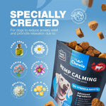 Load image into Gallery viewer, Dog Calming with Melatonin Chamomile Extract Valerian Root Travel Pack 70 Chews Anxiety Support Chews for Vet Visits Grooming Nail Trimming Storms
