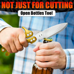 Load image into Gallery viewer, 4 in 1 Multifunction Heavy Duty Kitchen Shears Sharp Seafood Fish Turkey Chicken Shears with Non Slip Metal Handle &amp; Micro Serrated Blades for Meat Spring Loaded Bone Scissors Gold