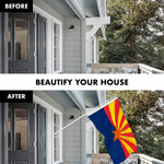 Load image into Gallery viewer, Combo Pack: 6 Feet Tangle Free Spinning Flagpole (White) Arizona AZ State Flag 3x5 ft Printed 150D Brass Grommets (Flag Included) Aluminum Flag Pole