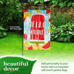 Load image into Gallery viewer, G128 Garden Flag Hello Summer Watermelon Popsicle  12x18 Inch  Printed Blockout Polyester  Summer Decoration
