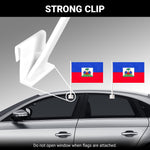 Load image into Gallery viewer, G128 2 Pack: Haiti Haitian Car Flag  11x17 In  Double LiteWeave Pro Series Double Sided Printed 150D Polyester  Flagpole Included  Perfect for Festival Celebrations, Parades