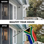 Load image into Gallery viewer, G128 Combo Pack: 6 Feet Tangle Free Spinning Flagpole (Black) South Africa South African Flag 3x5 ft Printed 150D Brass Grommets (Flag Included) Aluminum Flag Pole