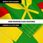 Load image into Gallery viewer, G128 Combo Pack: 6 Ft Tangle Free Aluminum Spinning Flagpole (Silver) &amp; Hawaii Kanaka Maoli Flag 3x5 Ft, LiteWeave Pro Series Printed 150D Polyester  Pole with Flag Included