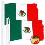 Load image into Gallery viewer, G128 2 Pack: Mexico Mexican Flag  5x8 Ft  ToughWeave Series Embroidered 300D Polyester  Country Flag, Embroidered Design, Indoor/Outdoor, Brass Grommets