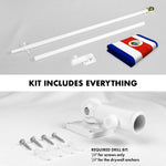 Load image into Gallery viewer, G128 Combo Pack: 6 Ft Tangle Free Aluminum Spinning Flagpole (White) &amp; Costa Rica Costa Rican Flag 3x5 Ft, ToughWeave Series Embroidered 300D Polyester  Pole with Flag Included