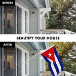 Load image into Gallery viewer, G128 Combo Pack: 6 Ft Tangle Free Aluminum Spinning Flagpole (White) &amp; Cuba Cuban Flag 3x5 Ft, ToughWeave Series Embroidered 300D Polyester  Pole with Flag Included