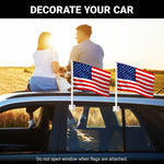 Load image into Gallery viewer, G128 2 Pack: American USA Car Flag  11x17 In  Double LiteWeave Pro Series Double Sided Printed 150D Polyester  Flagpole Included  Perfect for Festival Celebrations, Parades