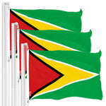 Load image into Gallery viewer, G128 3 Pack: Guyana Guyanese Flag  3x5 Ft  LiteWeave Pro Series Printed 150D Polyester  Country Flag, Indoor/Outdoor, Vibrant Colors, Brass Grommets, Thicker and More Durable Than 100D 75D Polyester