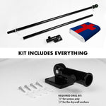 Load image into Gallery viewer, G128 Combo Pack: 6 Ft Tangle Free Spinning Flagpole (Black) &amp; Christian Flag 3x5 Ft Embroidered 220GSM Spun Polyester, Brass Grommets (Flag Included) Aluminum Flag Pole