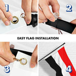 Load image into Gallery viewer, Flag Pole 6FT Black Tangle Free &amp; Yemen Yemeni Flag 3x5 Ft Combo Printed 150D Polyester By G128