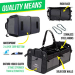 Load image into Gallery viewer, Trunk Organizer with Covering Net Attachable Non Slip Pads and Stainless Hooks Two Shades of Gray