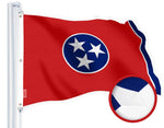 Load image into Gallery viewer, G128 Tennessee TN State Flag  6x10 Ft  StormFlyer Series Embroidered 220GSM Spun Polyester  Embroidered Design, Indoor/Outdoor, Brass Grommets, Heavy Duty, All Weather