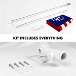 Load image into Gallery viewer, G128 Combo Pack: 6 Ft Tangle Free Aluminum Spinning Flagpole (Silver) &amp; American USA Yacht Ensign Flag 3x5 Ft, ToughWeave Series Embroidered 300D Polyester  Pole with Flag Included