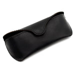 Load image into Gallery viewer, Black Genuine Leather Eyeglasses &amp; Sunglasses Case with Magnetic Snap Closure
