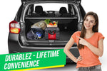 Load image into Gallery viewer, Trunk Organizer with Covering Net Attachable Non Slip Pads and Stainless Hooks Red Black