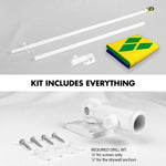 Load image into Gallery viewer, G128 Combo Pack: 6 Ft Tangle Free Aluminum Spinning Flagpole (White) &amp; Saint Vincent and the Grenadines Vincentian Flag  3x5 Ft LiteWeave Pro Series Printed 150D Polyester  Pole with Flag Included